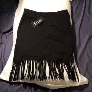 boohoo fringe skirt